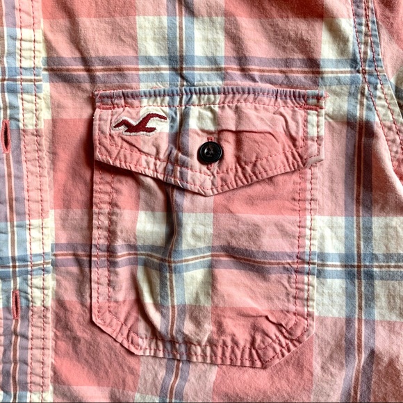 3/$30 - Hollister Pink Plaid Shirt Size Large - Picture 11 of 13